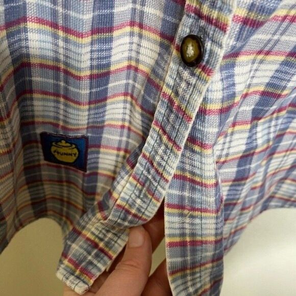 Vintage Disney Winnie the Pooh, flannel plaid button down shirt med - Picture 11 of 11